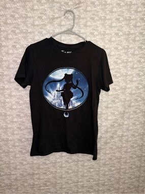 Sailor Moon Silhouette Graphic Tee size small - Black with Blue Print